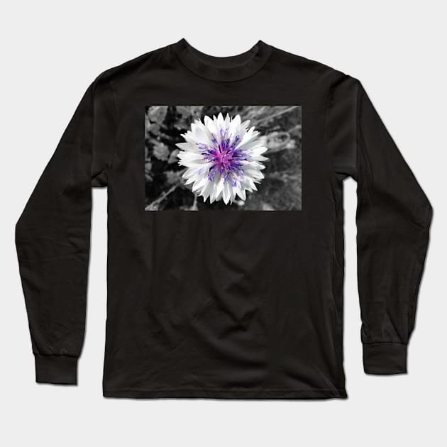 The White Cornflower Long Sleeve T-Shirt by AH64D